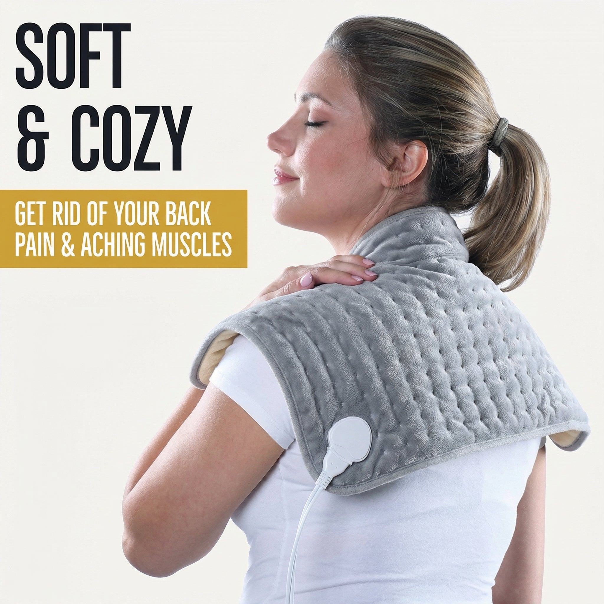 Electric Heating Pad For Back Pain and Cramps Relief