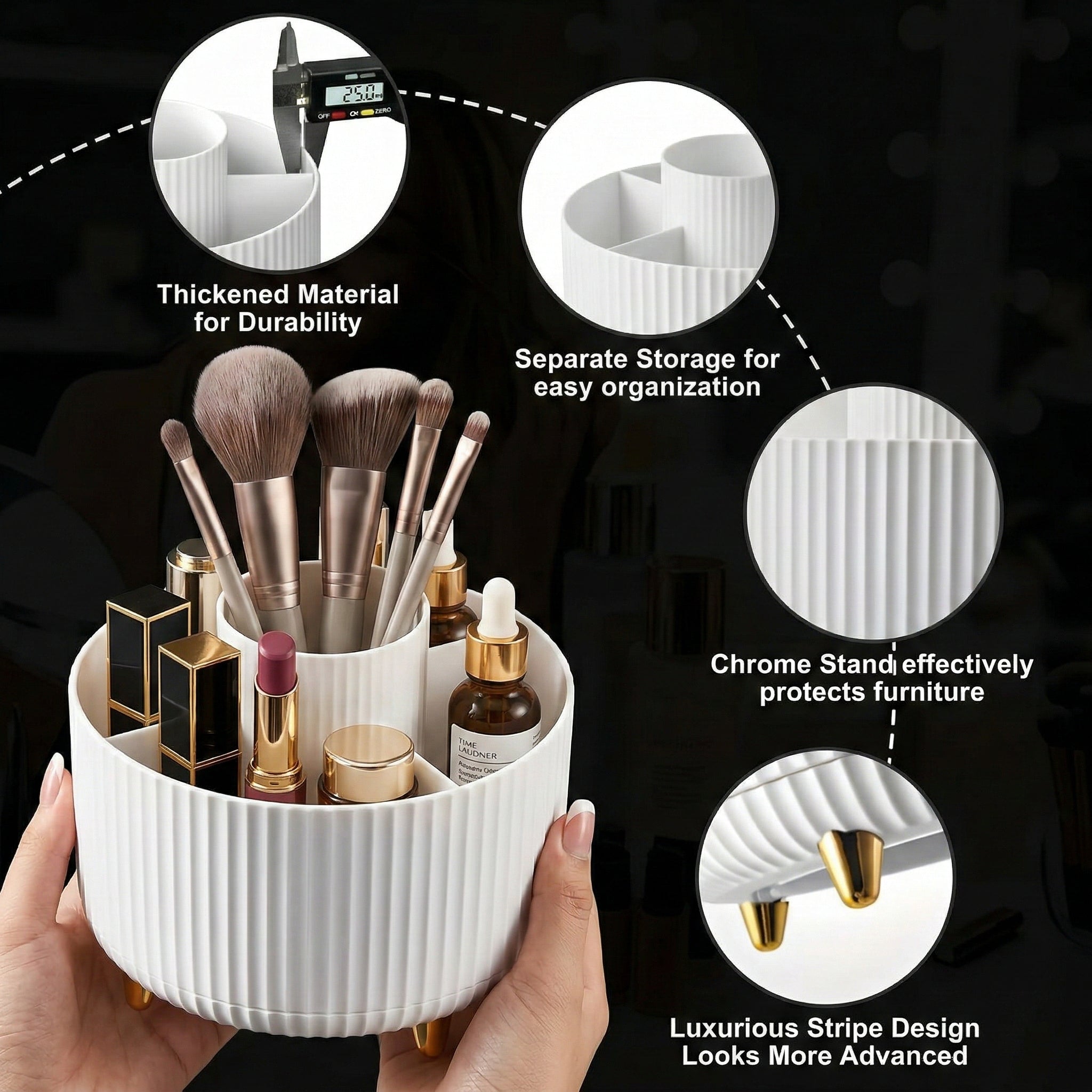 360° Rotating Makeup Brush Holder