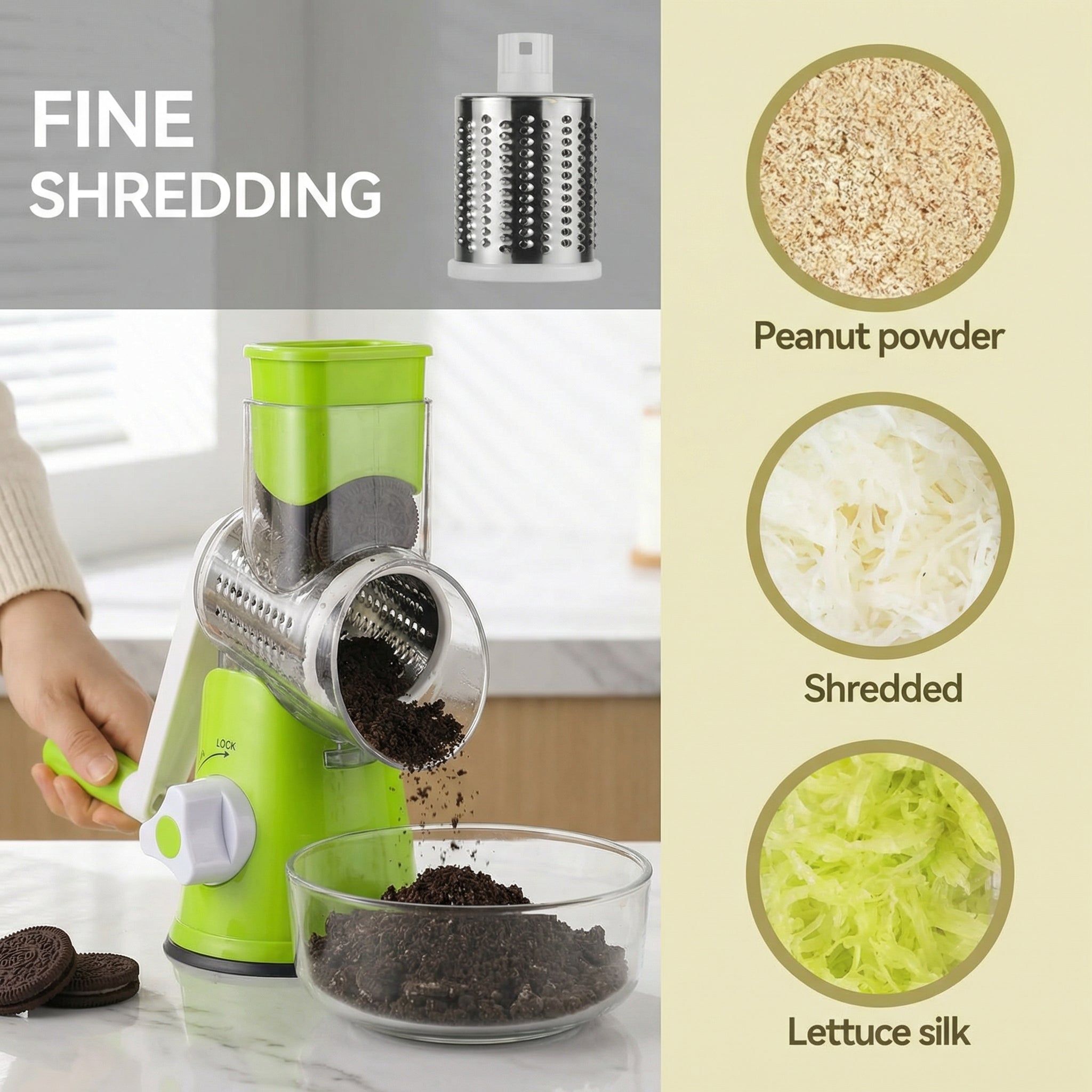Rotary Drum Grater & Vegetable Slicer