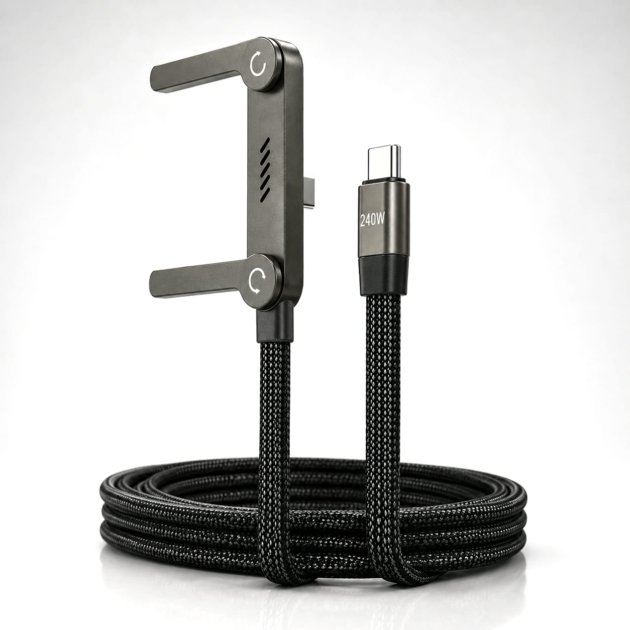 2 In 1 USB-C Super Fast Charger | 240W Stand Charging Cable