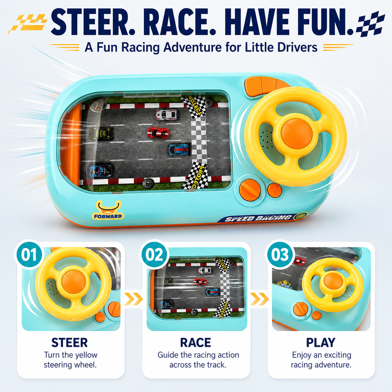 Simulated Driving Racing Car Game For Kids