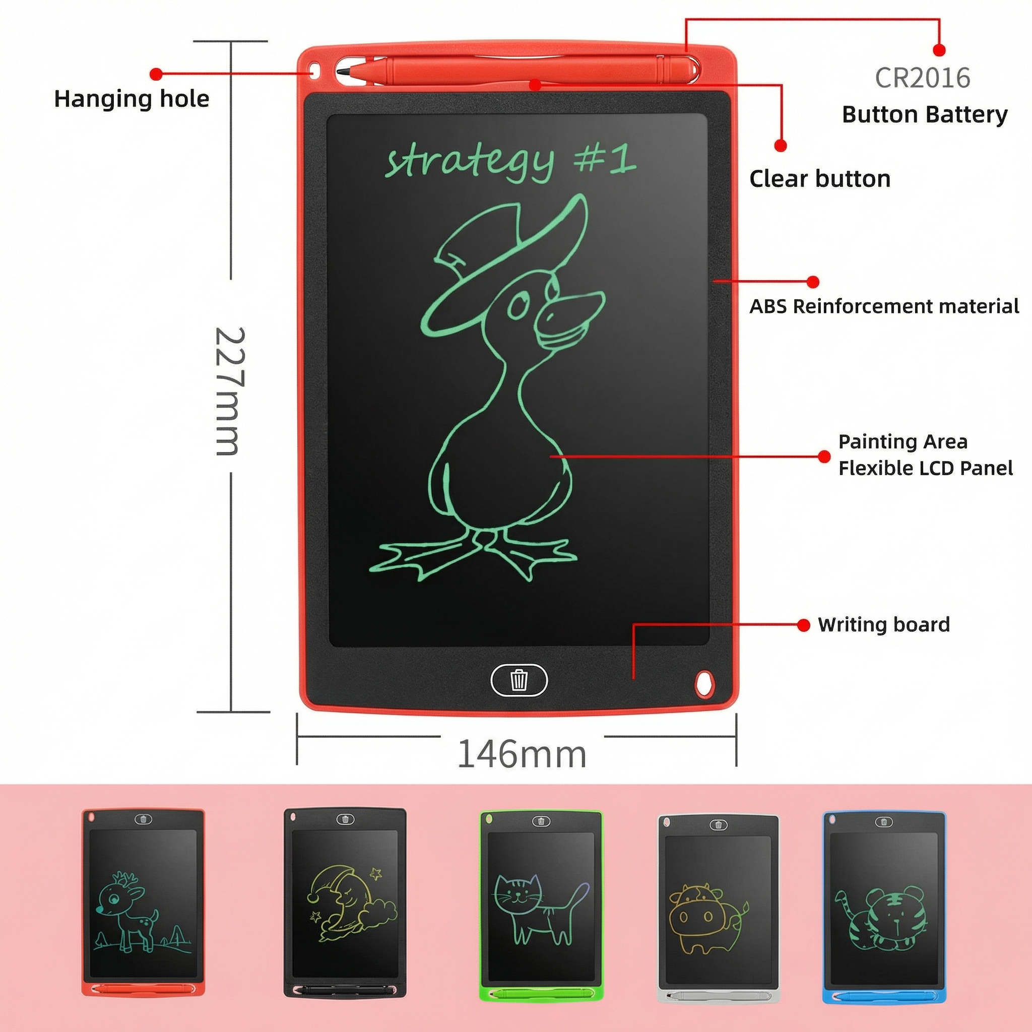 8.5 Inch Interactive LCD Writing Tablet - 2 Pack Set