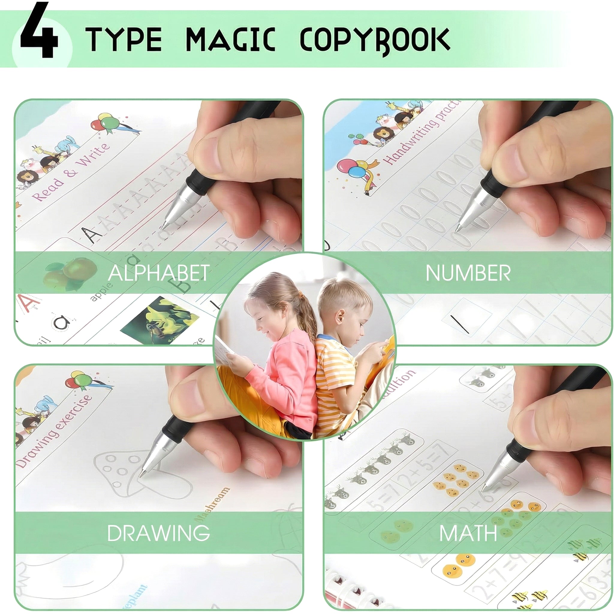 Magic Practice Copybook for Kids - 4 Book Set