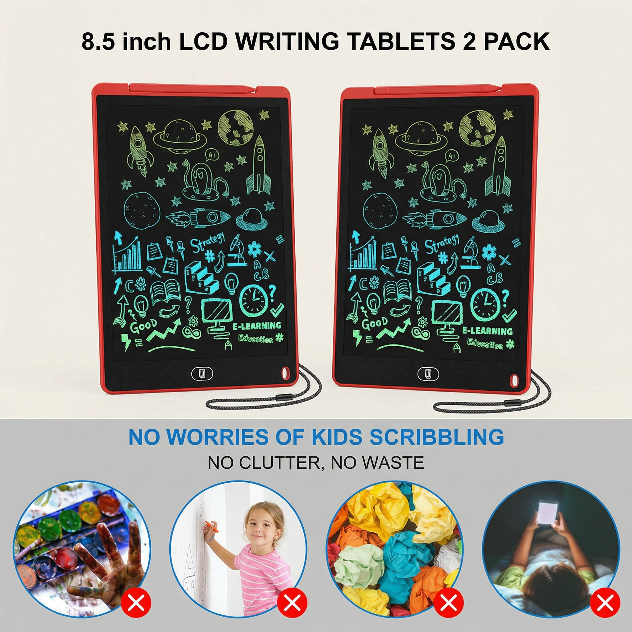 8.5 Inch Interactive LCD Writing Tablet - 2 Pack Set